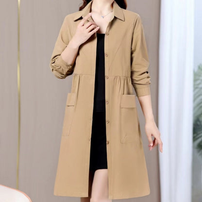 Solid Color Trench Coat Youthful-looking Fashionable Stylish All-matching Jacket