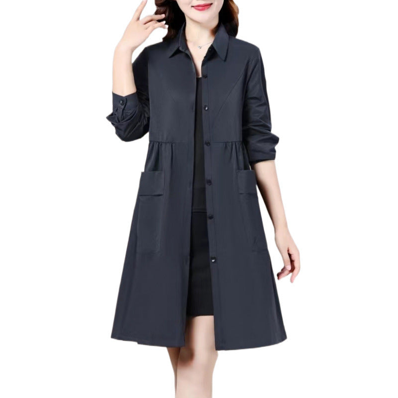 Solid Color Trench Coat Youthful-looking Fashionable Stylish All-matching Jacket