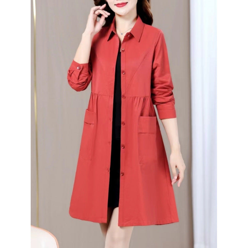 Solid Color Trench Coat Youthful-looking Fashionable Stylish All-matching Jacket