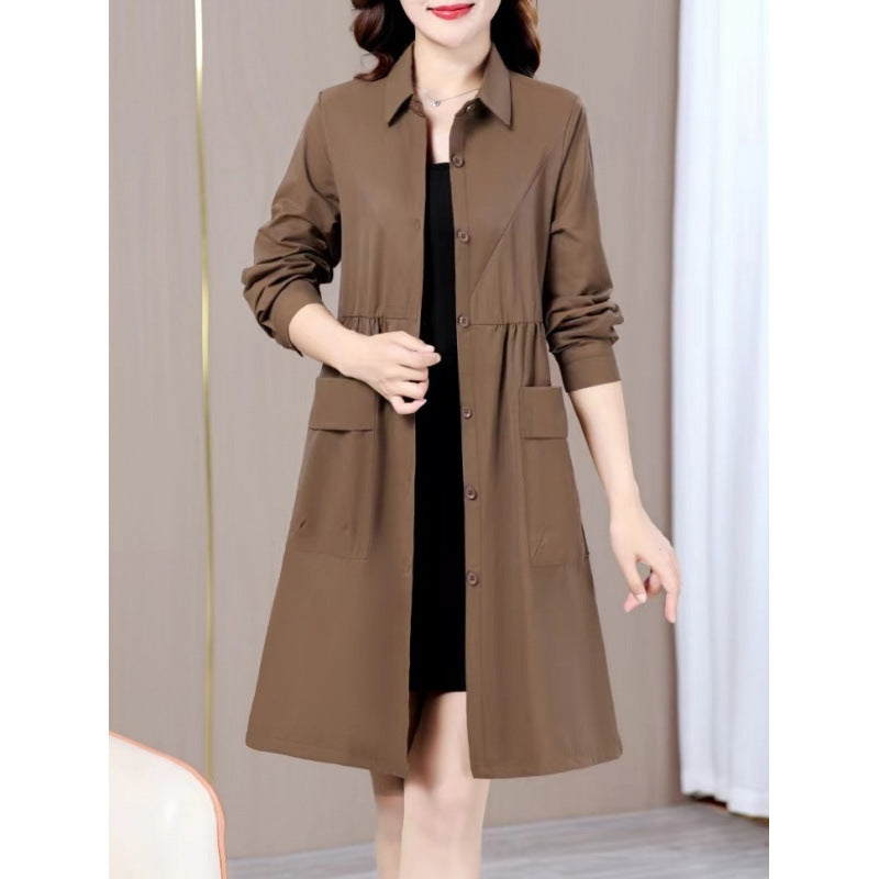 Solid Color Trench Coat Youthful-looking Fashionable Stylish All-matching Jacket