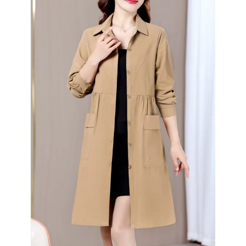 Solid Color Trench Coat Youthful-looking Fashionable Stylish All-matching Jacket