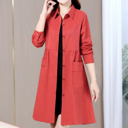 Solid Color Trench Coat Youthful-looking Fashionable Stylish All-matching Jacket