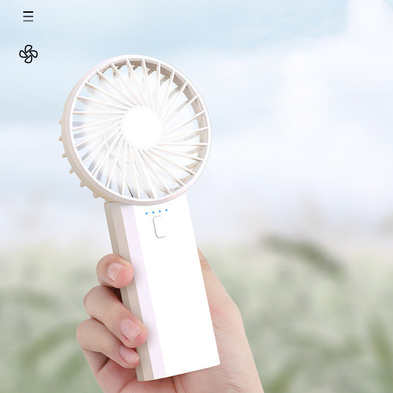 New Multi-function Portable Fan, Student Handheld Fan, Charging Usb Fan, Double Fan Blade Charging Treasure Fan