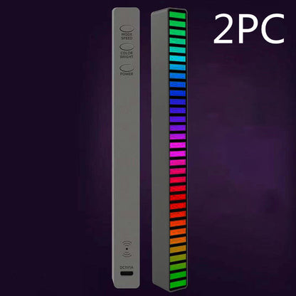 New Car Sound Control Light RGB Voice-Activated Music Rhythm Ambient Light With 32 LED 18 Colors Car Home Decoration Lamp