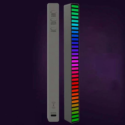 New Car Sound Control Light RGB Voice-Activated Music Rhythm Ambient Light With 32 LED 18 Colors Car Home Decoration Lamp