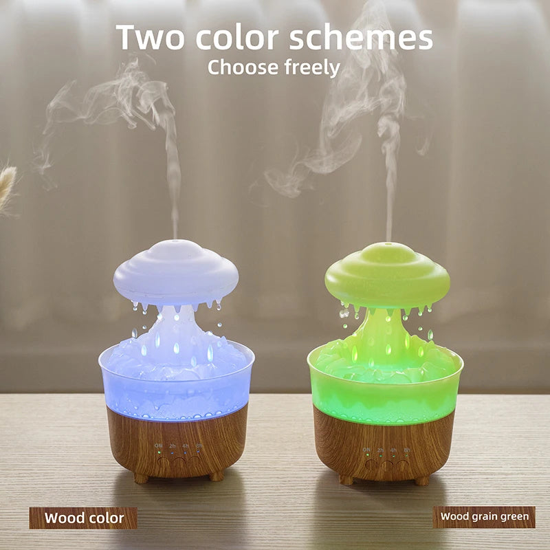 Rain Cloud Night Light Humidifier With Raining Water Drop Sound And 7 Color Led Light Essential Oil Diffuser Aromatherapy